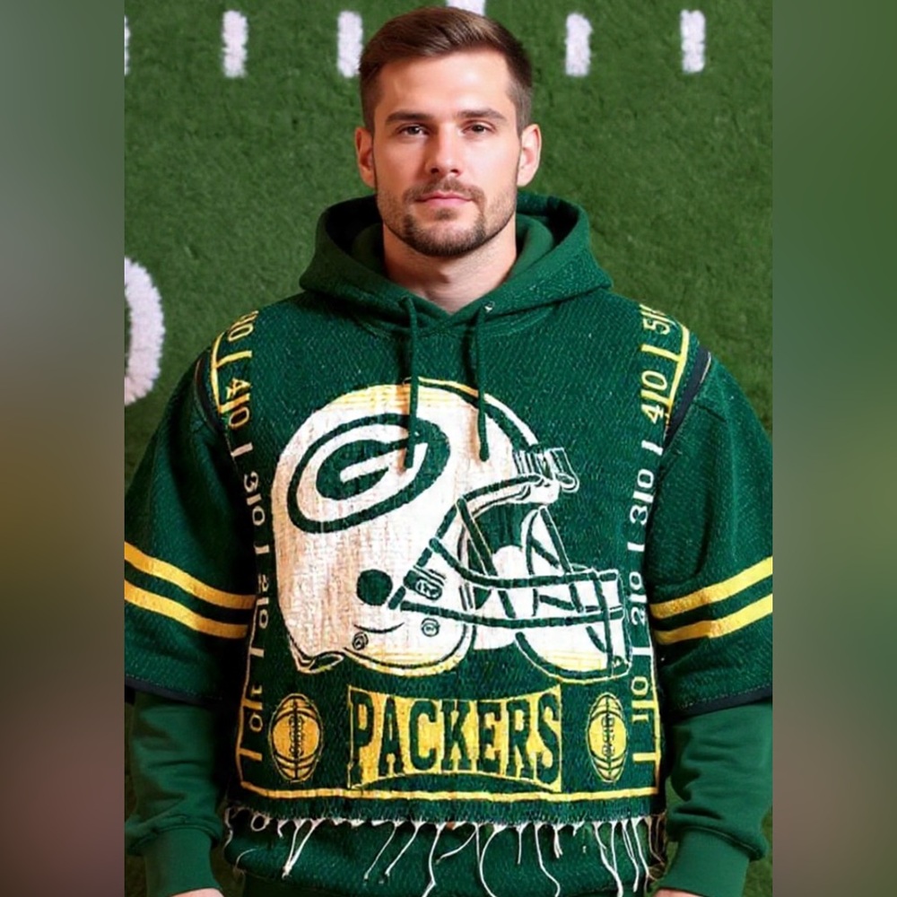 Green Bay Packers Custom Made Thick Unisex Poncho Serape